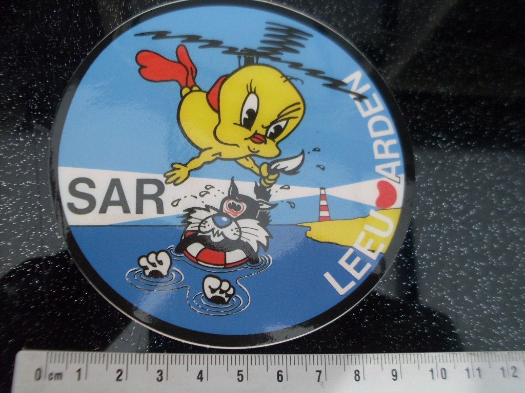 sticker sar leeuwarden rescue team sylvester en tweety humor, Ophalen of Verzenden, Zo goed als nieuw, Bedrijf of Vereniging