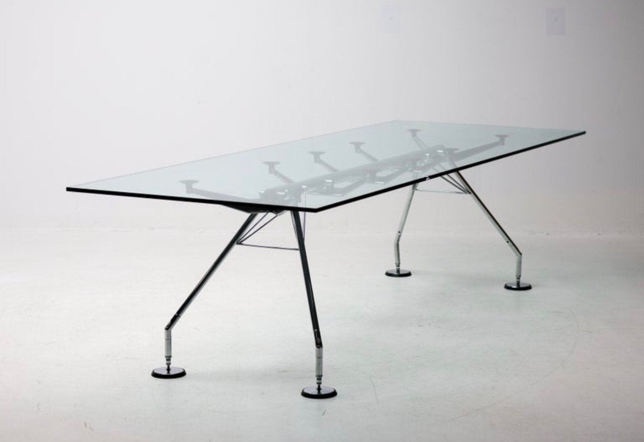 Tecno Vergadertafel met 8 Vitra EA108 Netweave Conf. Chairs, Ophalen, Overige materialen, -, Zwart