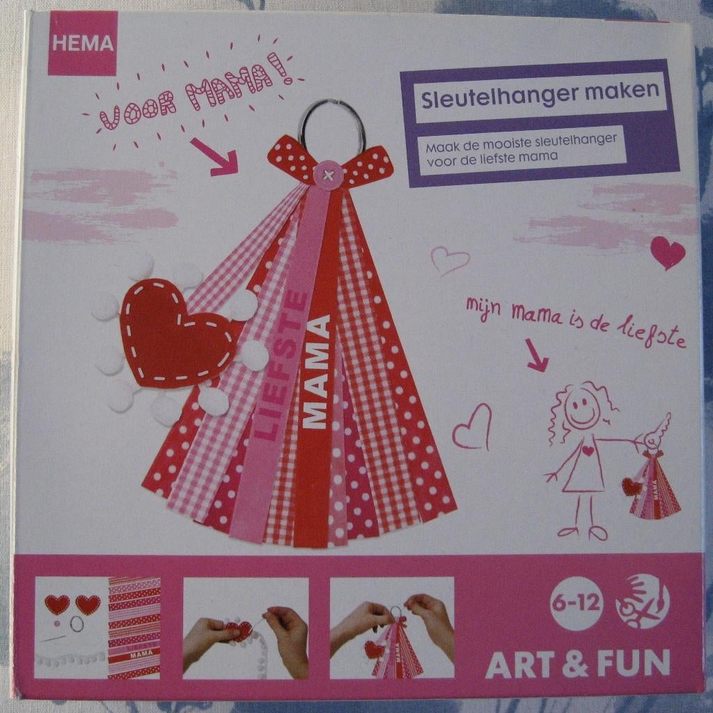 Moederdag Sleutelhanger Maken Knutselpakket HEMA., Overige thema's, Geschikt voor stof, Textiel, Nieuw