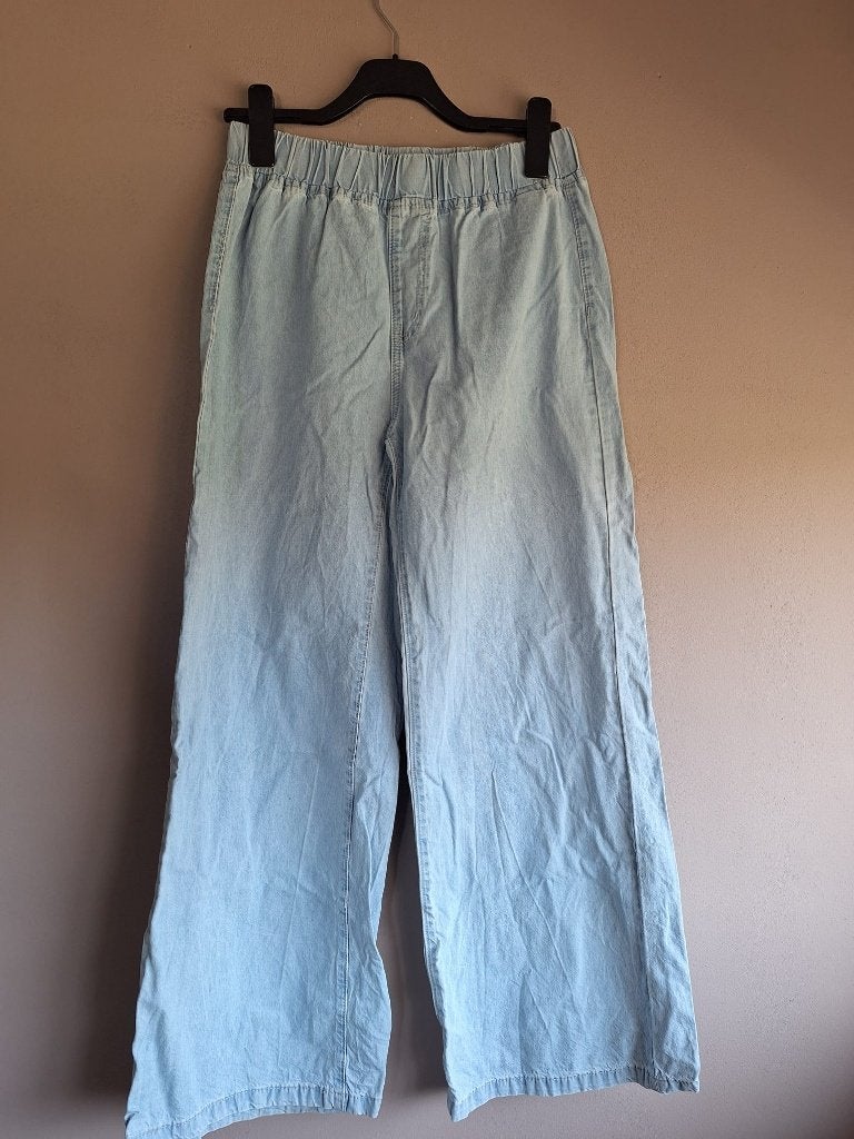 Lichtblauwe wijde jeans tregging van Shein, maat L, Blauw, Maat 42/44 (L), Ophalen of Verzenden, Zo goed als nieuw