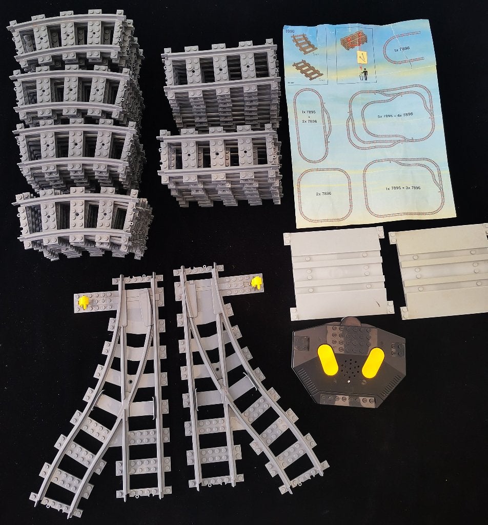 Grote Set LEGO RC Rails treinbaan Afstandsbediening Wissel, Ophalen of Verzenden, Zo goed als nieuw, Lego