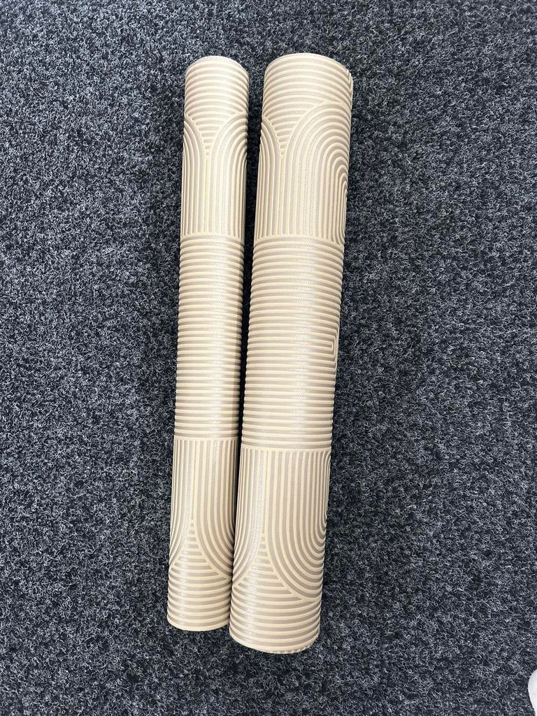 Behang met 3D print - Crème/Beige geometrisch patroon, Huis en Inrichting, Ophalen of Verzenden, 10 tot 25 m², Beige