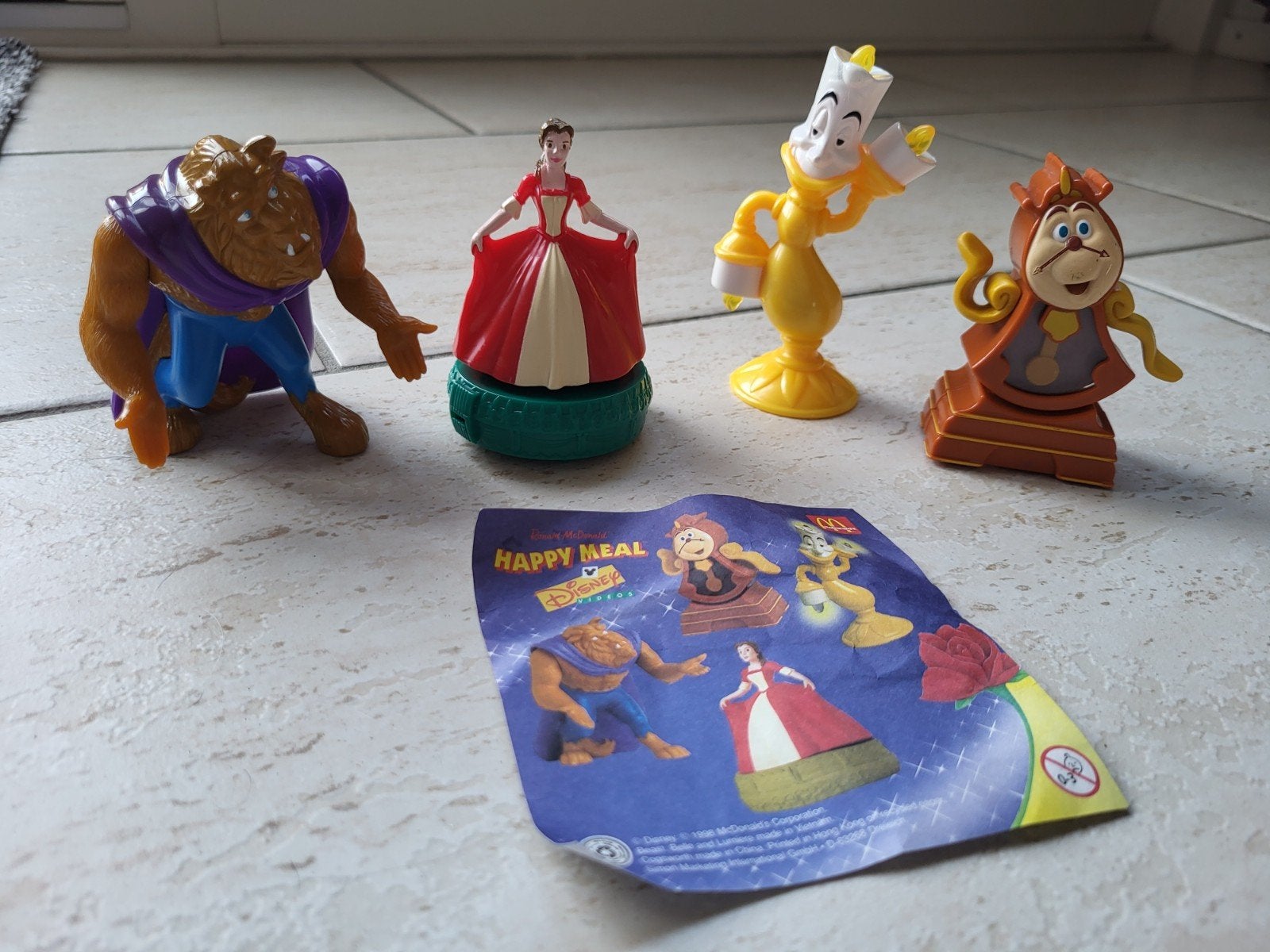 Disney Happy Meal Speelgoed - Belle en het Beest (1998), Ophalen of Verzenden, Assepoester of Belle, Gebruikt, Beeldje of Figuurtje
