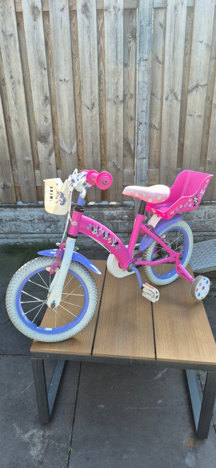 Disney Minnie Kinderfiets 14 inch, Ophalen, Gebruikt, Minder dan 16 inch