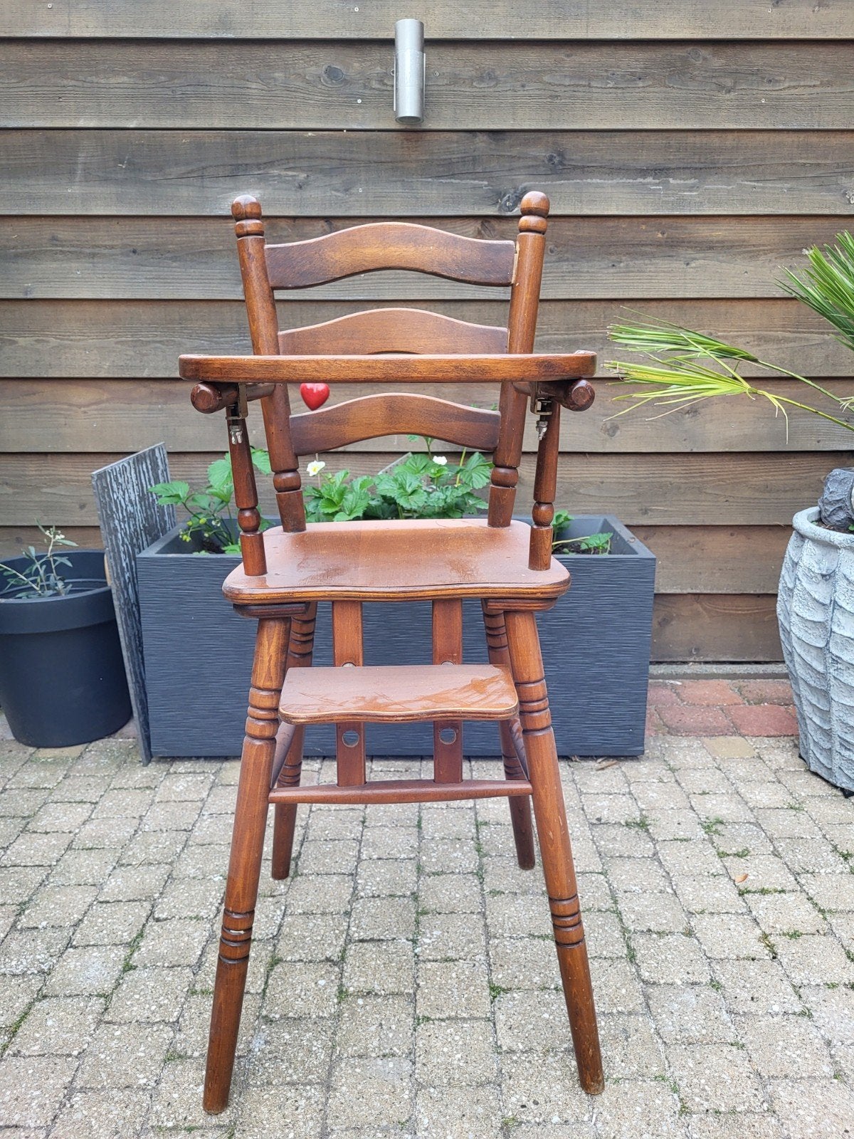 Vintage houten kinderstoel, Kinderen en Baby's, Ophalen, Gebruikt, Overige typen, Afneembaar eetblad