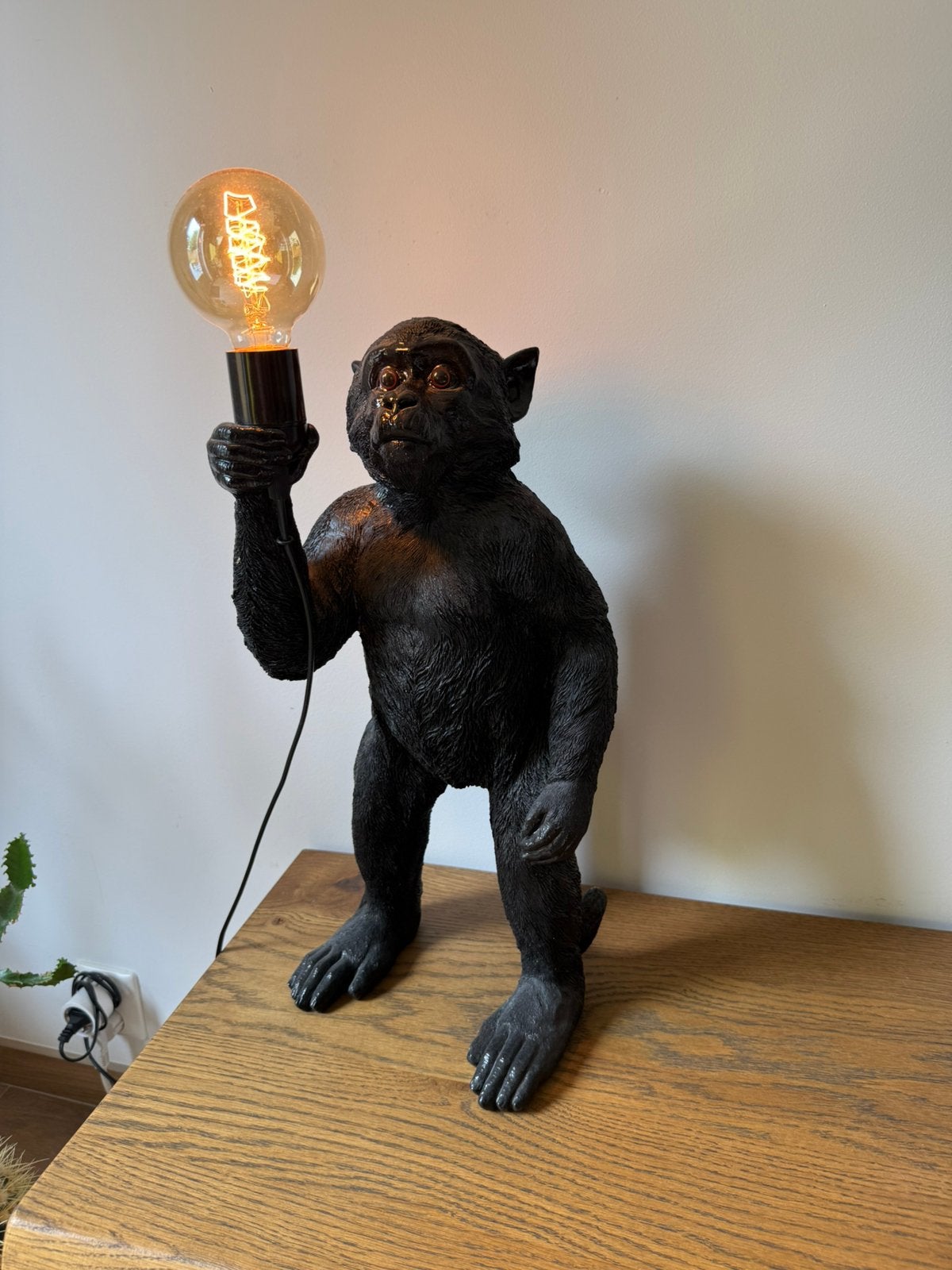 Lamp aap 58cm hoog, Overige stijlen, Zwart, 58 cm, Ophalen