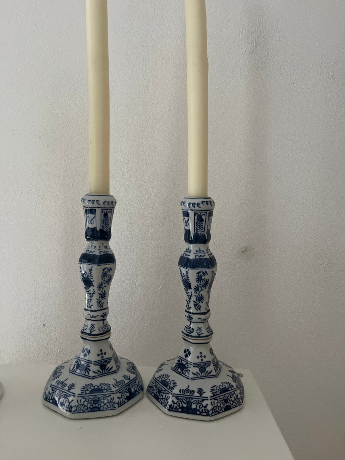 Set van 2 Delfts Blauwe Kandelaars, Antiek en Kunst, Ophalen of Verzenden, Keramiek of Aardewerk