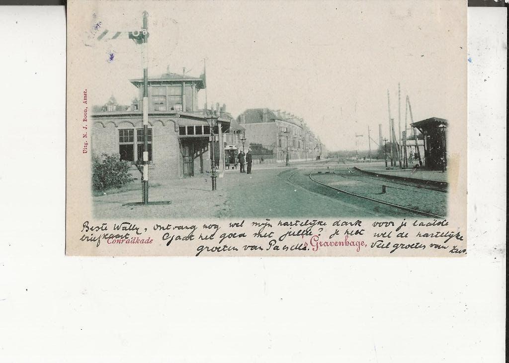Den Haag Conradkade Spoorweg-Station 21 mrt 1901, Ophalen of Verzenden, Voor 1920, Gelopen, Zuid-Holland