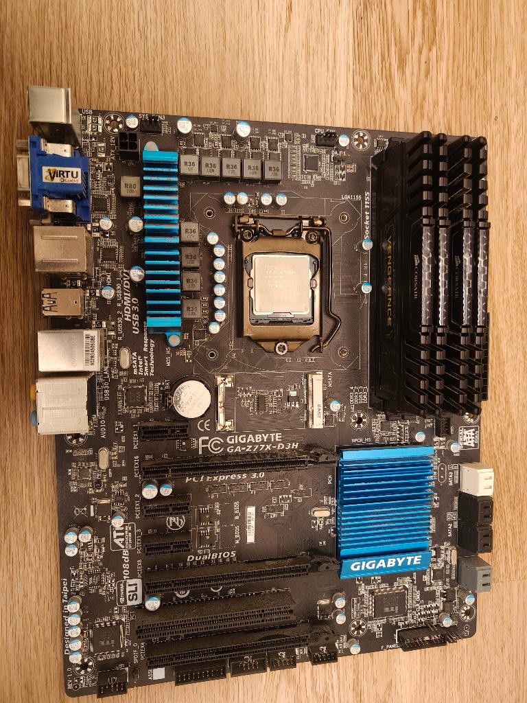 Gigabyte GA-Z77X-D3H met i5-3570 en 16GB DDR3 RAM, Ophalen of Verzenden, Zo goed als nieuw, DDR3