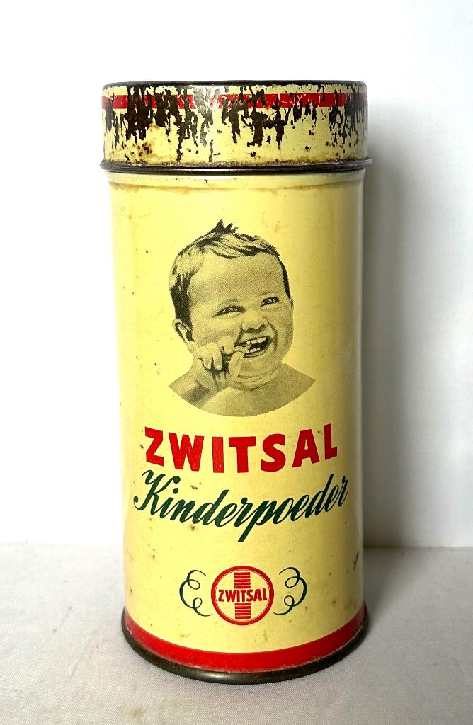 Vintage blik Zwitsal babypoeder, Verzamelen, Blikken, Ophalen of Verzenden, Gebruikt, Overige