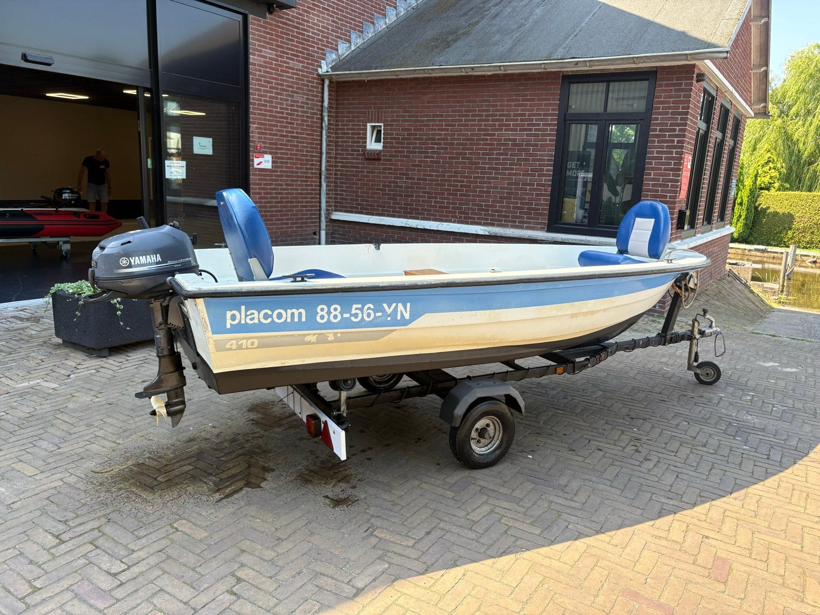 Placom 410 met Yamaha 4pk 4takt en trailer! Direct varen!, Overige merken, Gebruikt, Buitenboordmotor, Trailer