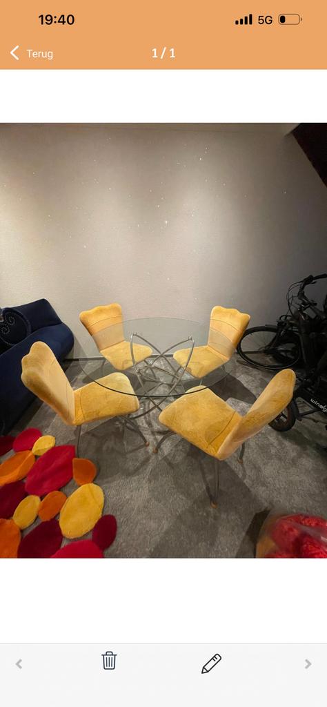 Glas eettafel, 50 tot 100 cm, 100 tot 150 cm, Verzenden, Rond