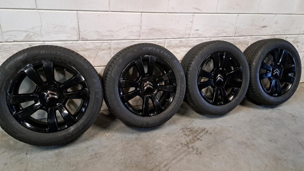 Zwarte orig. velgen C4 Cactus DS3 C3 Berlingo 208 205/55/16, Gebruikt, 16 inch, Banden en Velgen, Personenwagen