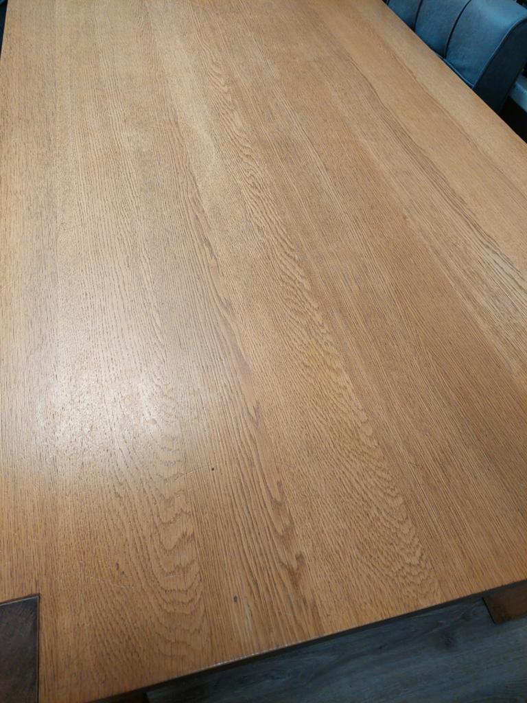 Licht eiken eettafel 240x100 cm, Gebruikt, 100 tot 150 cm, Eikenhout, 200 cm of meer