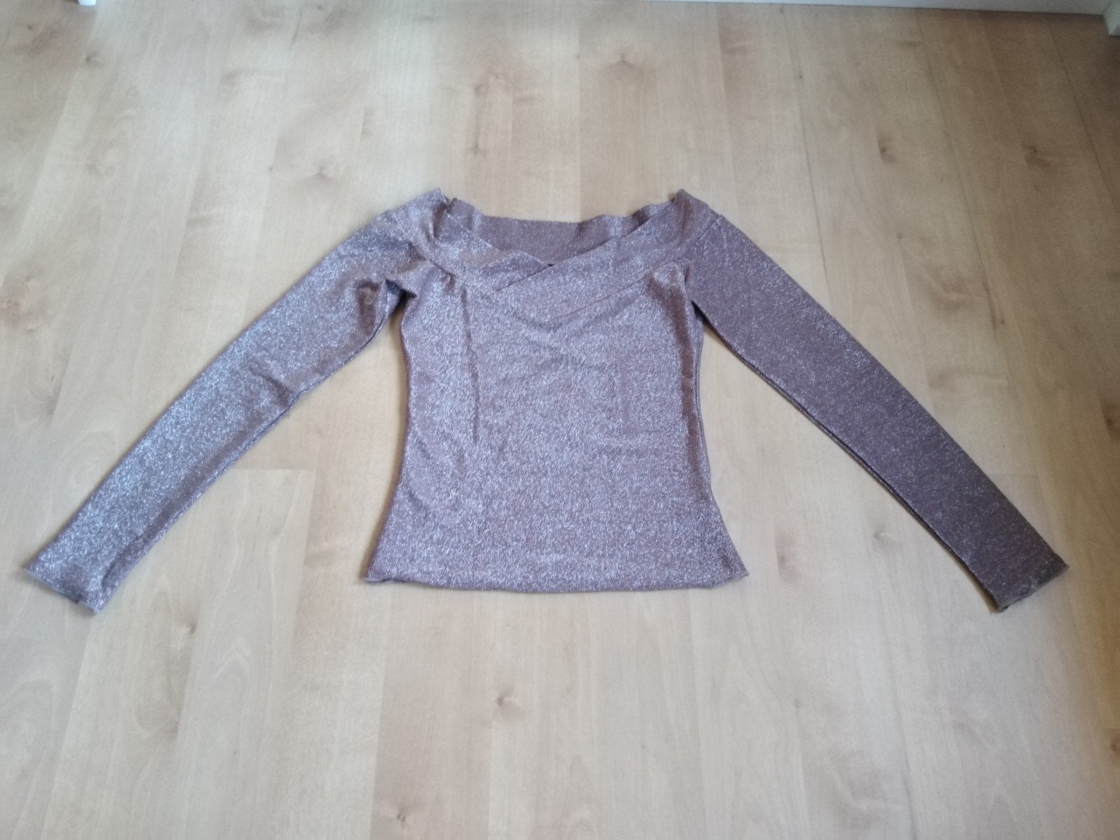 glitter shirt, Bruin, Ophalen of Verzenden, Zo goed als nieuw, Lange mouw