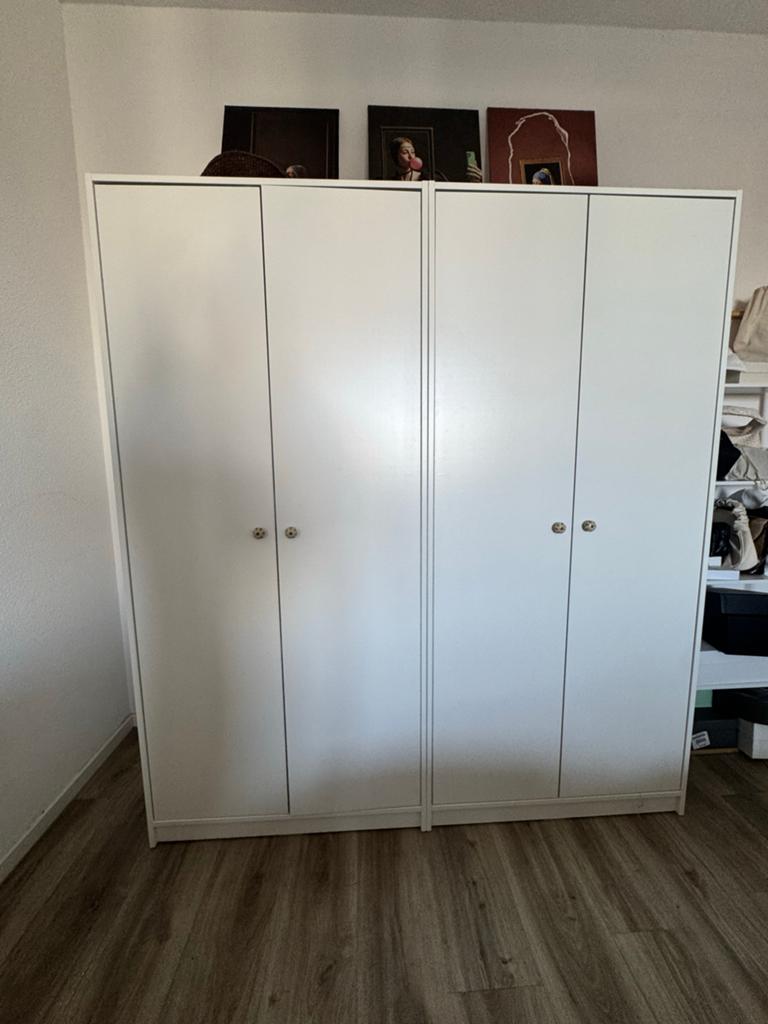Ikea Klepstad kledingkast wit, z.g.a.n. met extra handgrepen, Huis en Inrichting, Kasten | Kledingkasten, Ophalen, Overige materialen