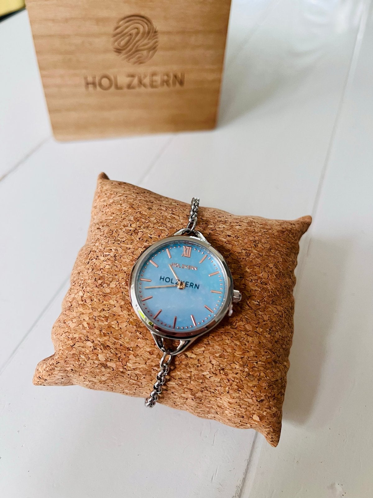 Holzkern Horloge Brighter (Parelmoer/Zilver), Sieraden, Tassen en Uiterlijk, Overige merken, Polshorloge, Overige materialen, Nieuw