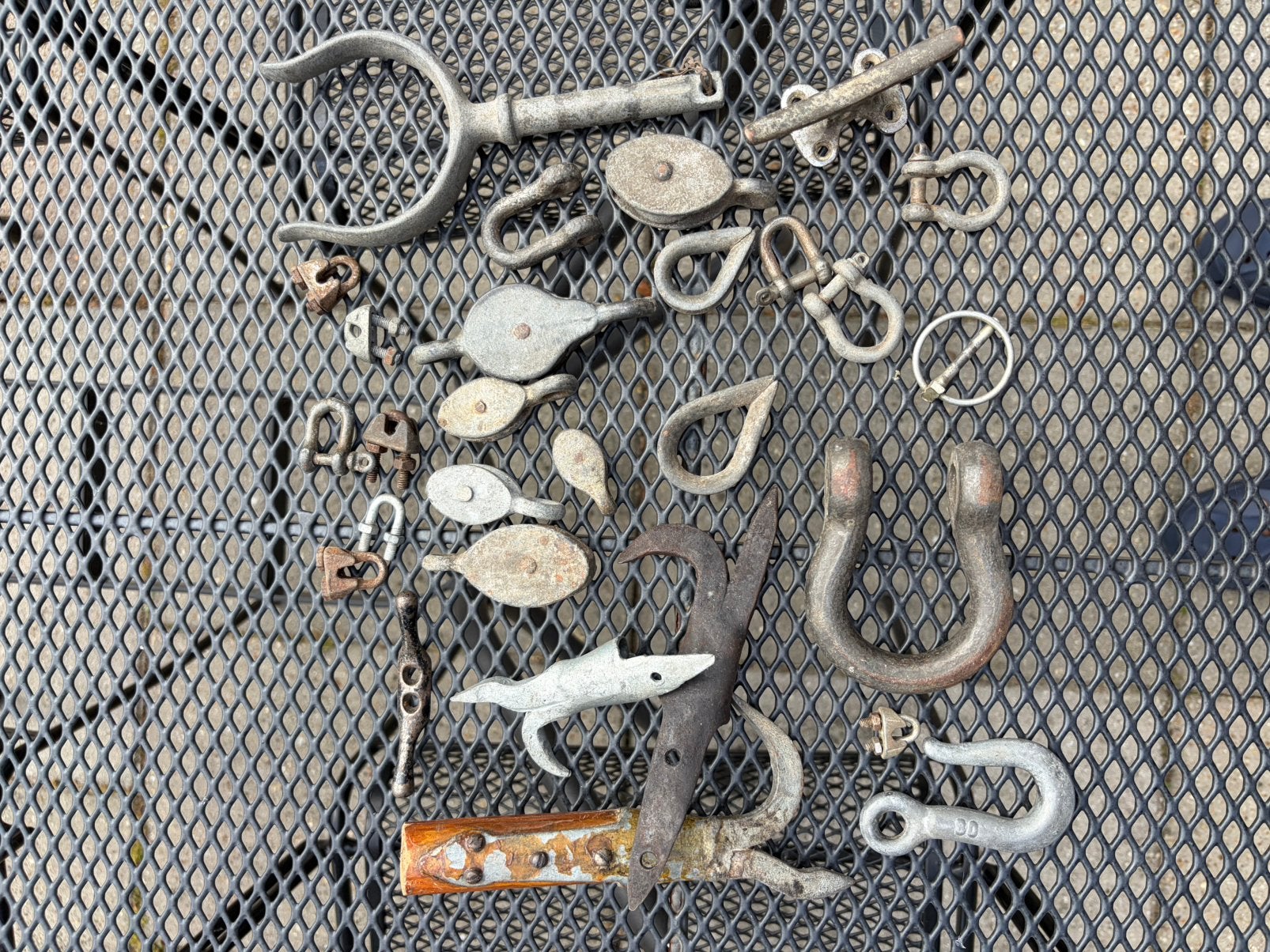 Diverse oude scheepsbeslag tuigage dekbeslag, Ophalen of Verzenden, Gebruikt
