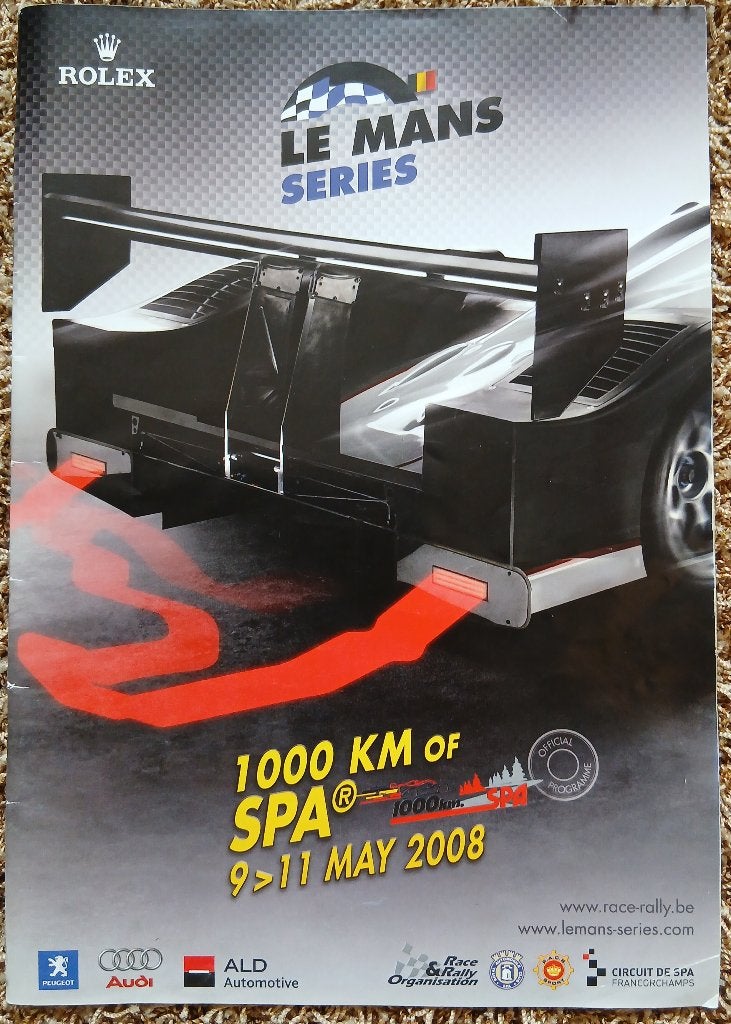 Programmaboekje Le Mans Series België Spa 2008, Ophalen, Gebruikt, Auto's