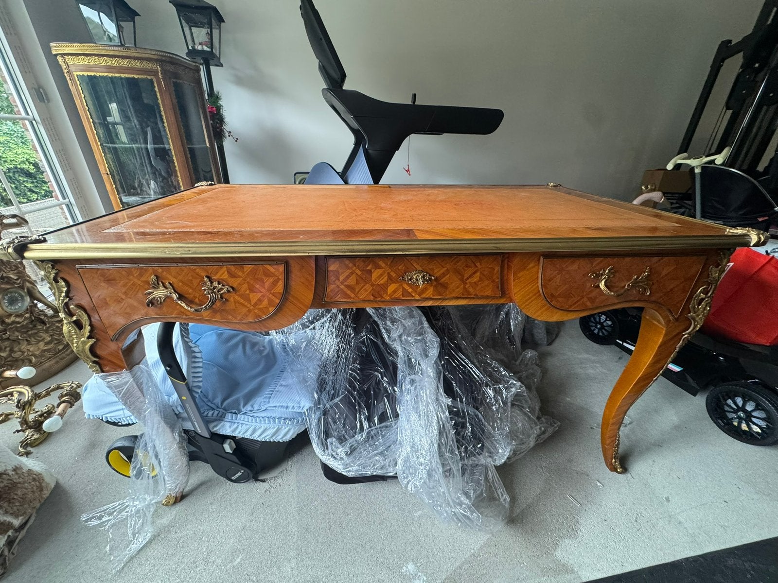 Prachtig antiek Frans bureau Louis XV stijl marqueterie, Antiek en Kunst, Ophalen
