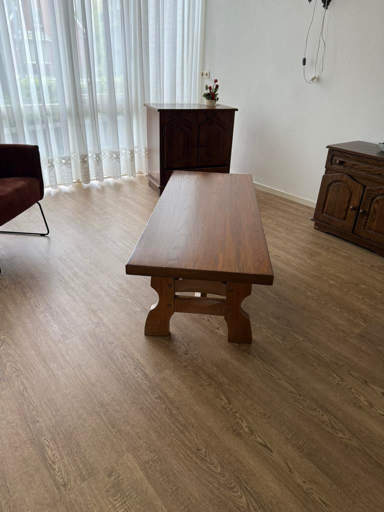 Eiken salon tafel, Ophalen, 100 tot 150 cm, 50 tot 100 cm, Zo goed als nieuw