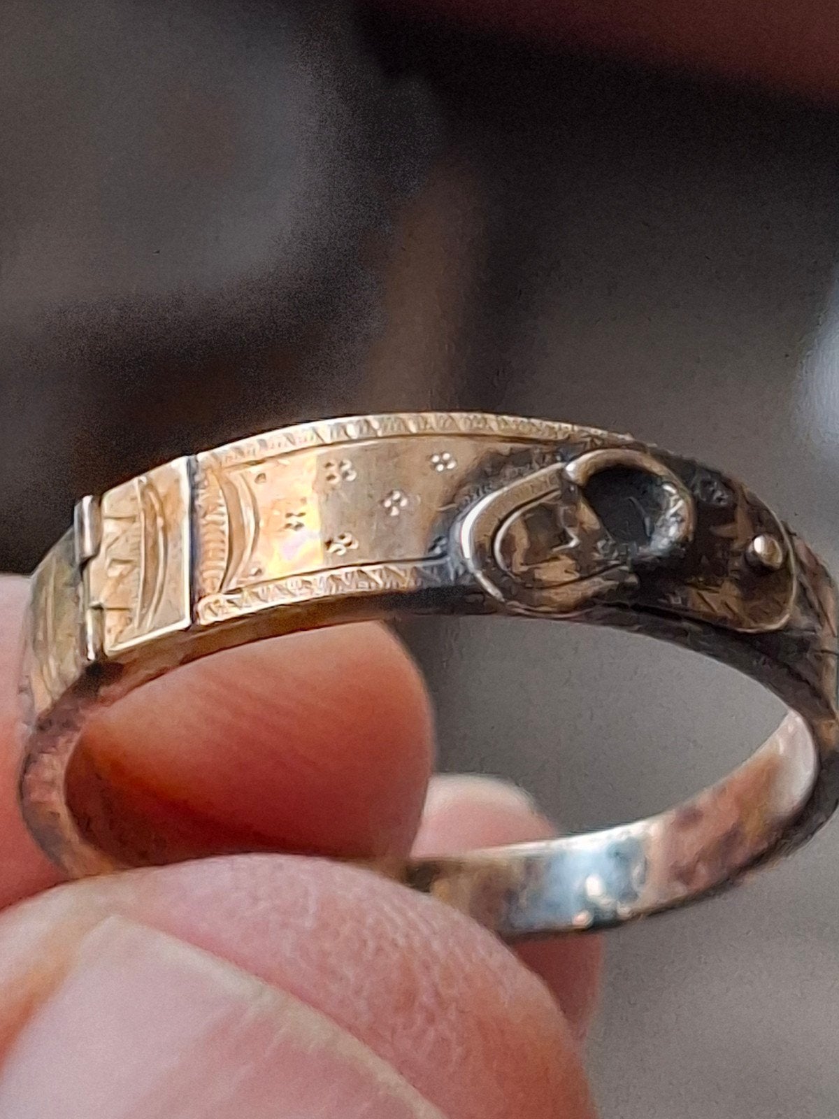 18de eeuwse vergulde rouw ring bodemvondst, Postzegels en Munten, Ophalen of Verzenden
