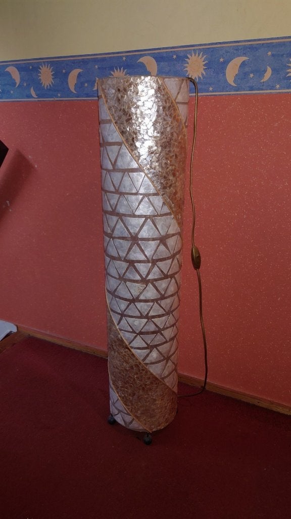 Luxe Parelmoer Vloerlamp / Schelpenlamp (100 cm), Ophalen, 100 tot 150 cm, Natuurlijk materiaal, Zo goed als nieuw
