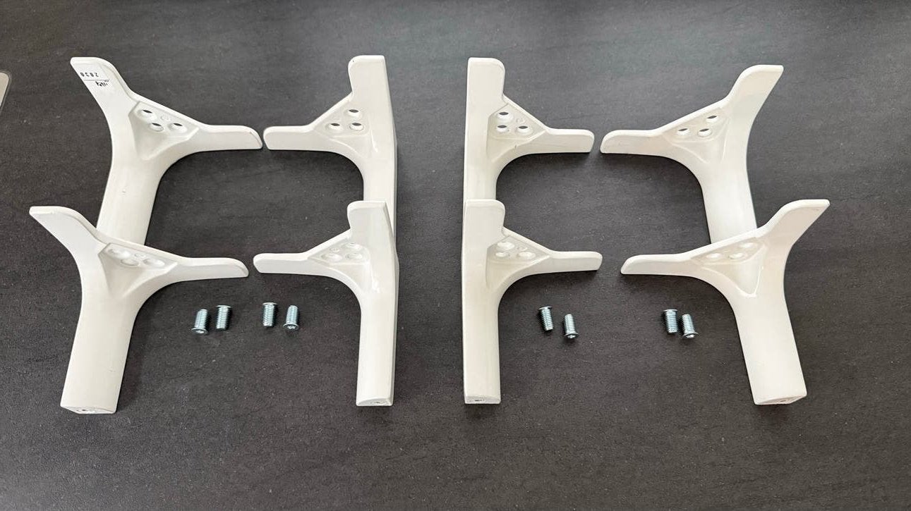 IKEA Besta Kast Poten (2 sets van 4), Ophalen of Verzenden, Zo goed als nieuw, Wit, Metaal