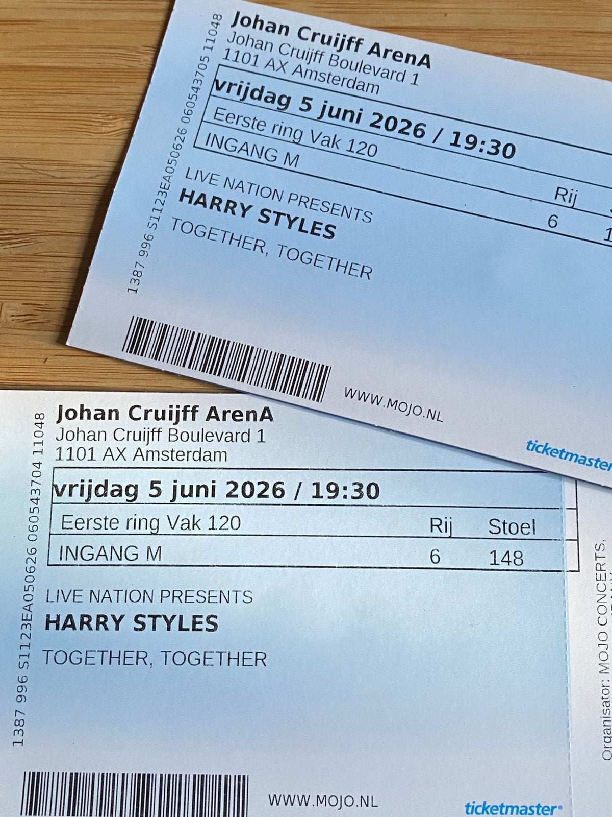 Harry Styles 5 juni 2026 kaartjes., Verzenden, Zo goed als nieuw, Foto of Kaart