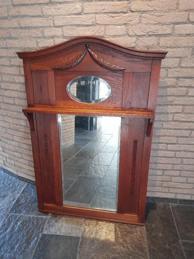 Vintage spiegel , facet geslepen, Huis en Inrichting, Woonaccessoires | Spiegels, Ophalen, Gebruikt, Rechthoekig, Minder dan 100 cm