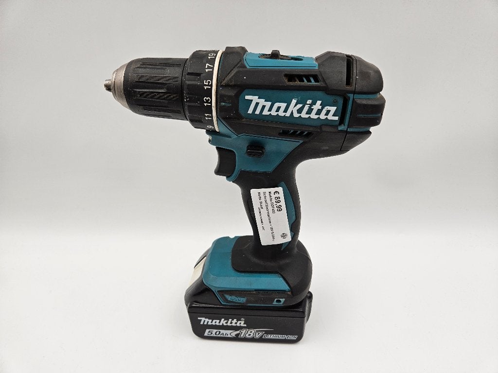 Makita DDF482 Schroef/Boormachine + 18V 5.0Ah | Nette Staat, Ophalen of Verzenden, Zo goed als nieuw