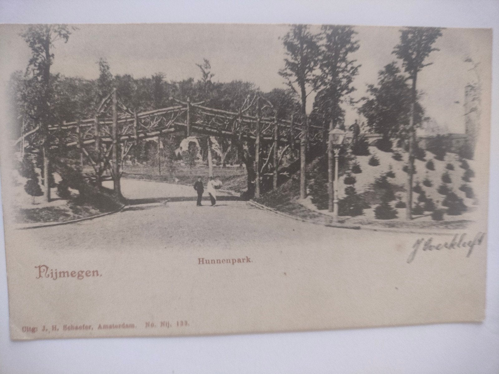 Oude Ansichtkaart Nijmegen, Hunnenpark - Voor 1920, Verzamelen, Ophalen of Verzenden, Voor 1920, Gelopen, Gelderland