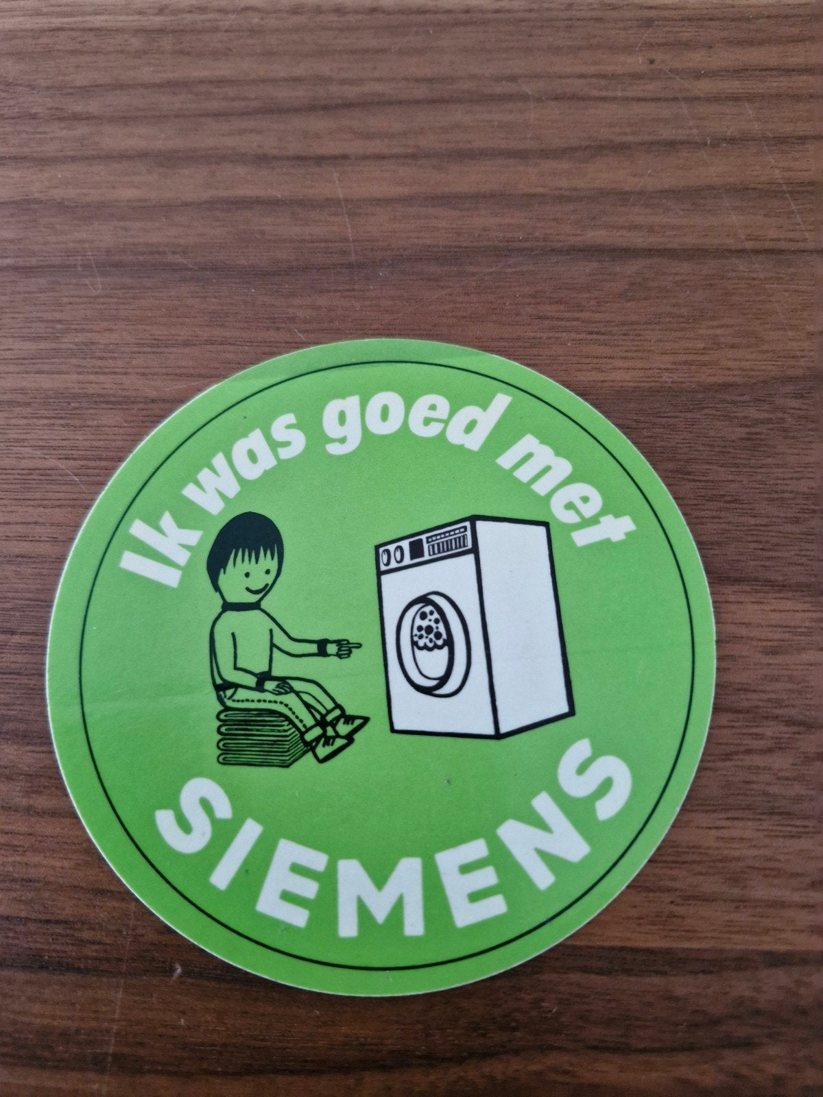 11485 Vintage Siemens Sticker - Ik was goed met Siemens, Ophalen of Verzenden, Gebruikt, Merk