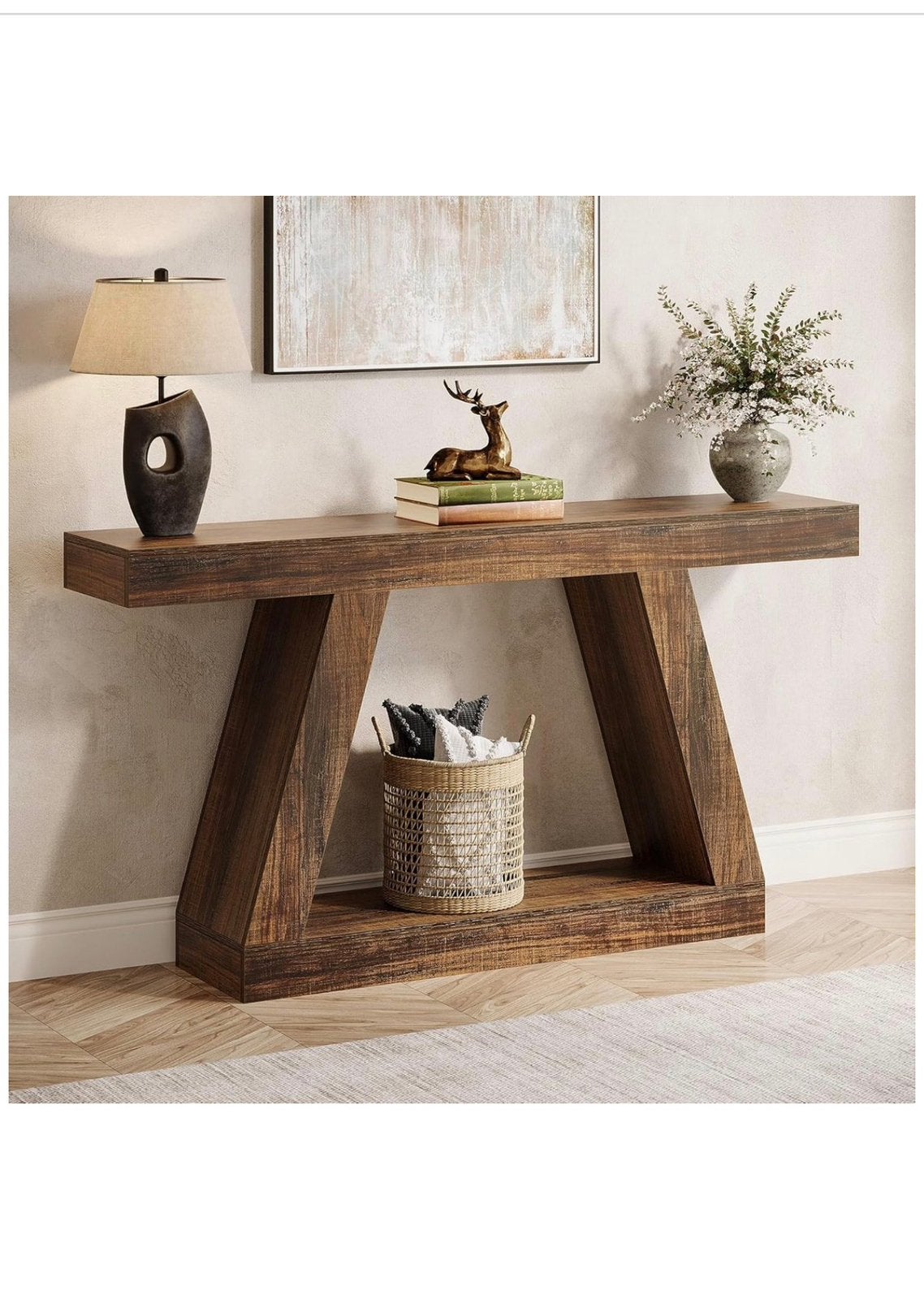Tribesigns Industriële Consoletafel 140 cm – Nieuw in doos, Huis en Inrichting, Woonaccessoires | Wandplanken en Boekenplanken