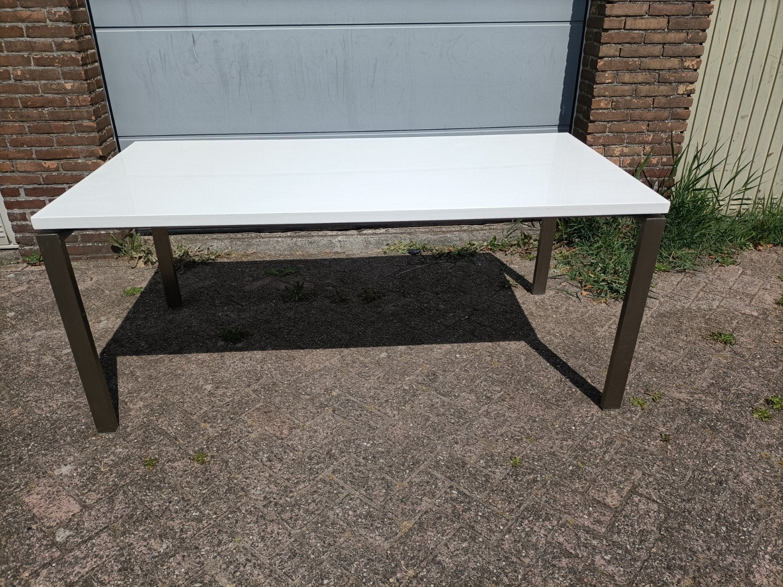 Eettafel hoogglans wit, Huis en Inrichting, Tafels | Eettafels, Ophalen, Gebruikt, 50 tot 100 cm, 150 tot 200 cm