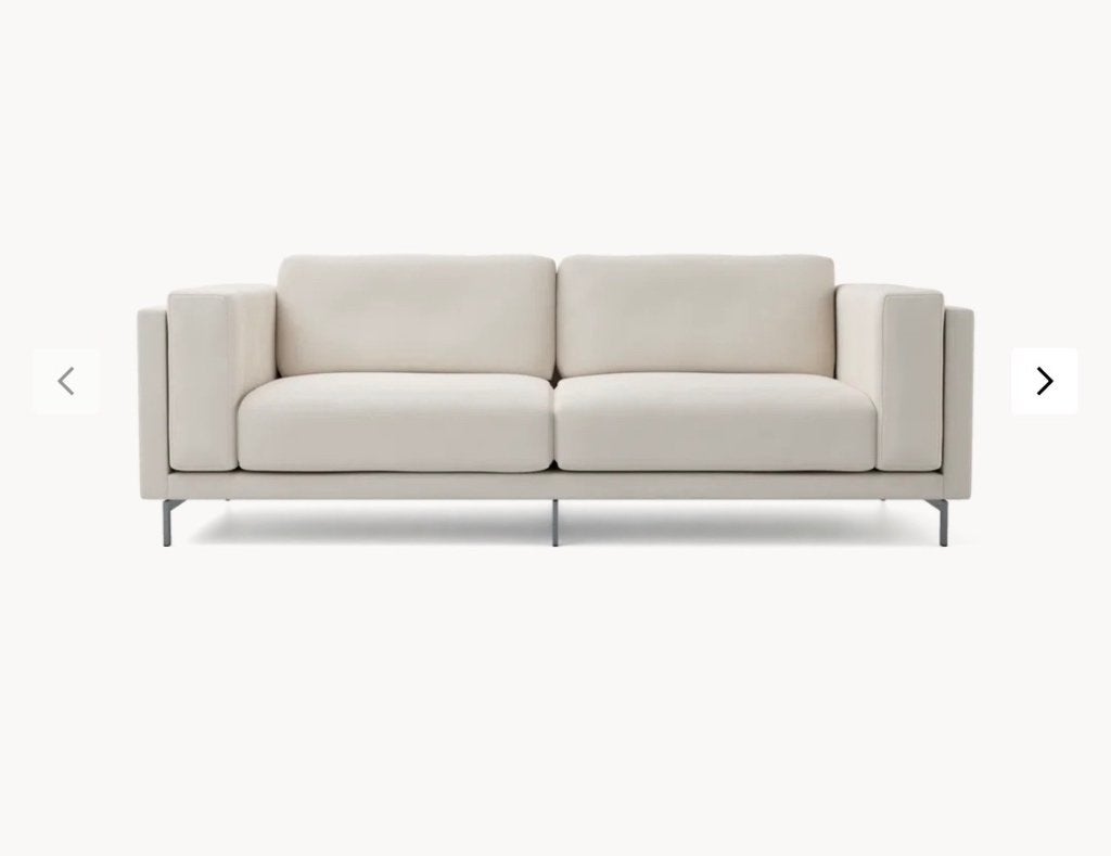 Ikea Nockeby 3 zits bank Wit/Crème stof, Ophalen, Gebruikt, 150 tot 200 cm, Driepersoons