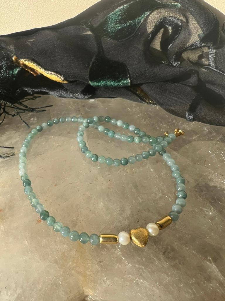 Jade Birma AKOYA zoutwater parel beschermt geluk voorspoed, Nieuw, Ophalen of Verzenden, Steen of Mineraal, Verstelbaar