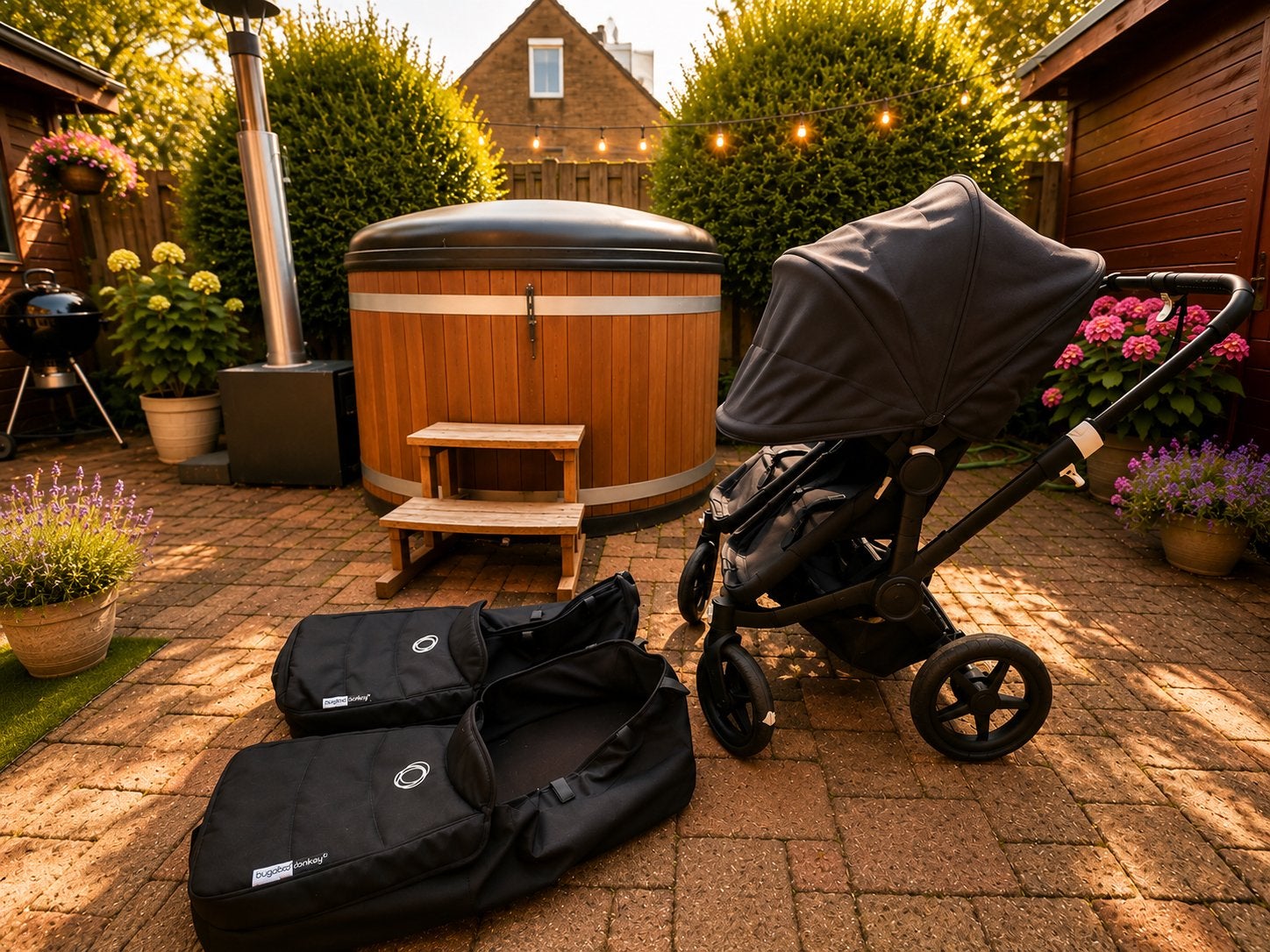 Complete Bugaboo Donkey Twin kinderwagen (duowagen), Kinderwagen, Gebruikt, Ophalen of Verzenden, Duowagen