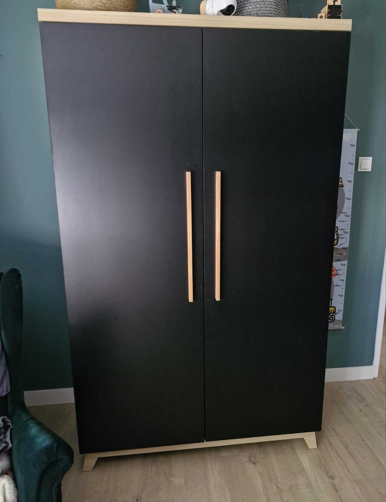 TWF bradford kledingkast kinderkamer / zwart - T.E.A.B, Ophalen, 50 tot 70 cm, 105 cm of meer, 100 cm of meer