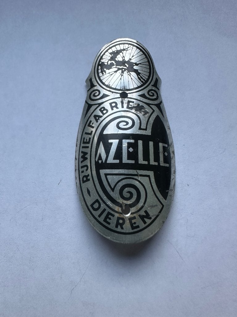 Gazelle balhoofd plaatje. Rijwiel balhoofdplaatje., Gebruikt, Overige typen, Ophalen of Verzenden, Oldtimerfiets