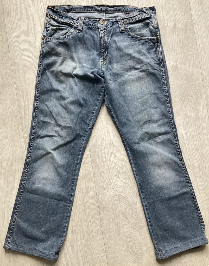 blauwe spijkerbroek jeans Wrangler maat W36, W36 - W38 (confectie 52/54), Blauw, Wrangler, Ophalen of Verzenden