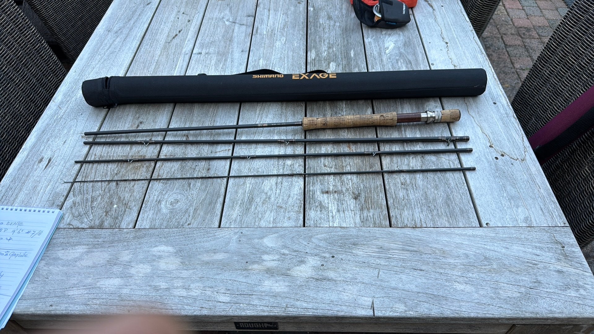 Vliegvishengel met rail shimano, Ophalen, Zo goed als nieuw, Complete set