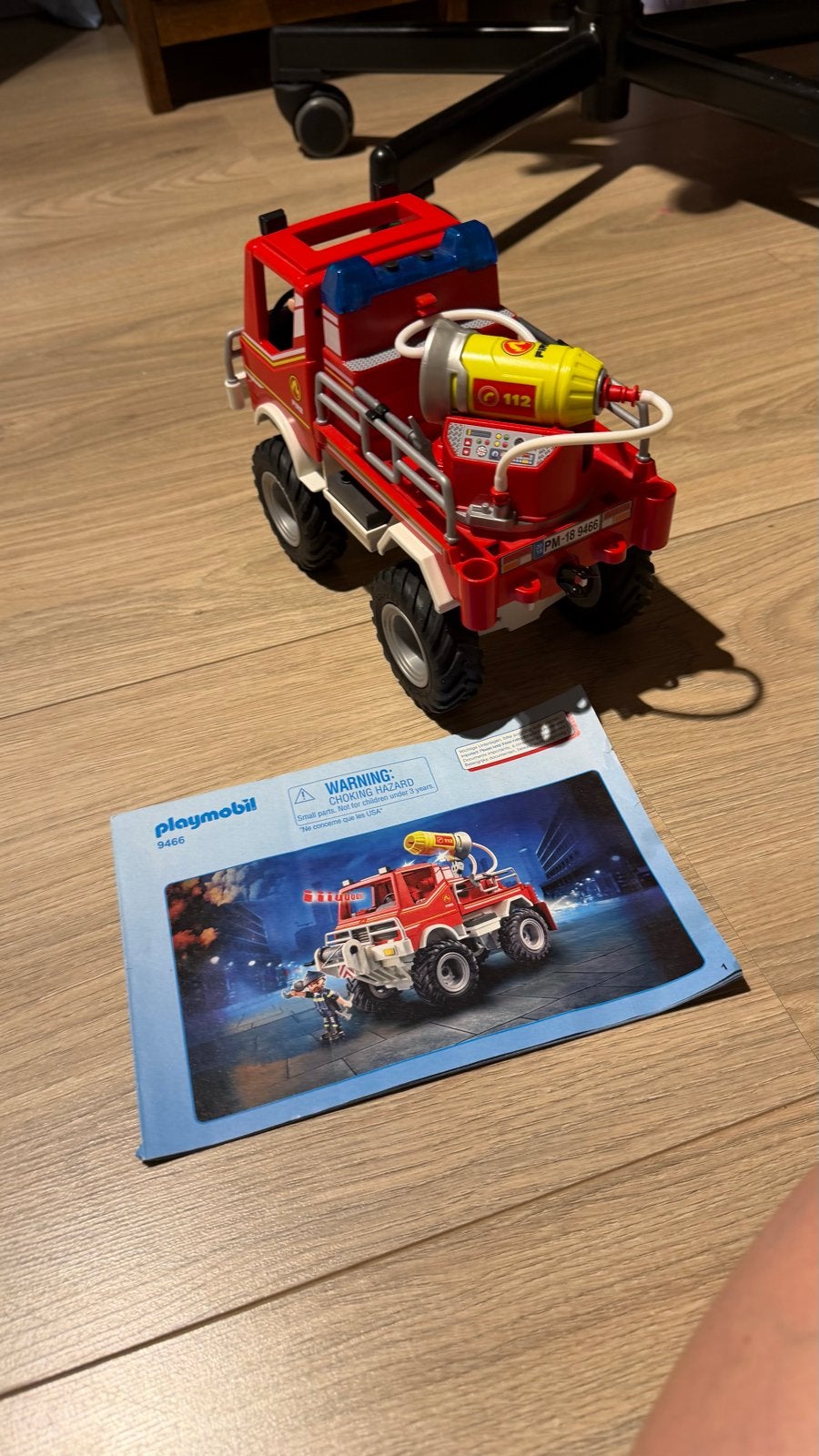Playmobil Brandweerwagen 9466 met Handleiding, Ophalen, Zo goed als nieuw, Jongen of Meisje