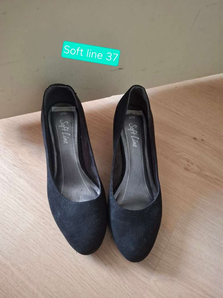 zwarte dameshakken van het merk Soft Line in maat 37, Pumps, Zwart, Zo goed als nieuw, Softline