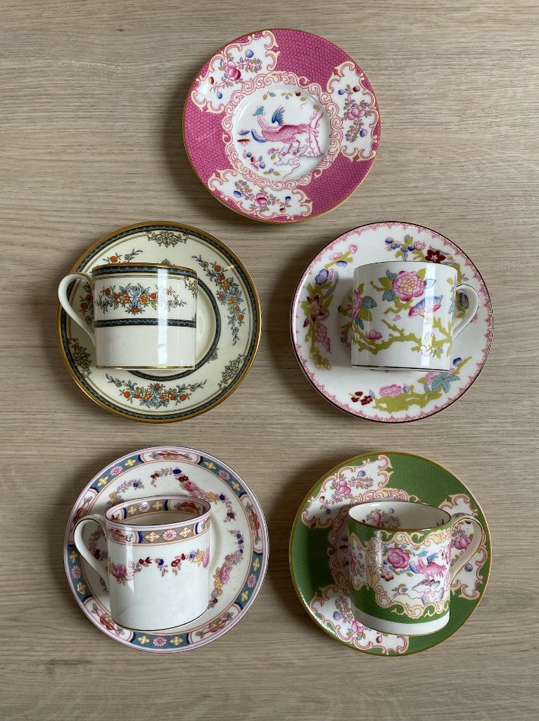 Minton Bone China porselein kop en schotels, made in England, Antiek en Kunst, Antiek | Servies los, Ophalen of Verzenden