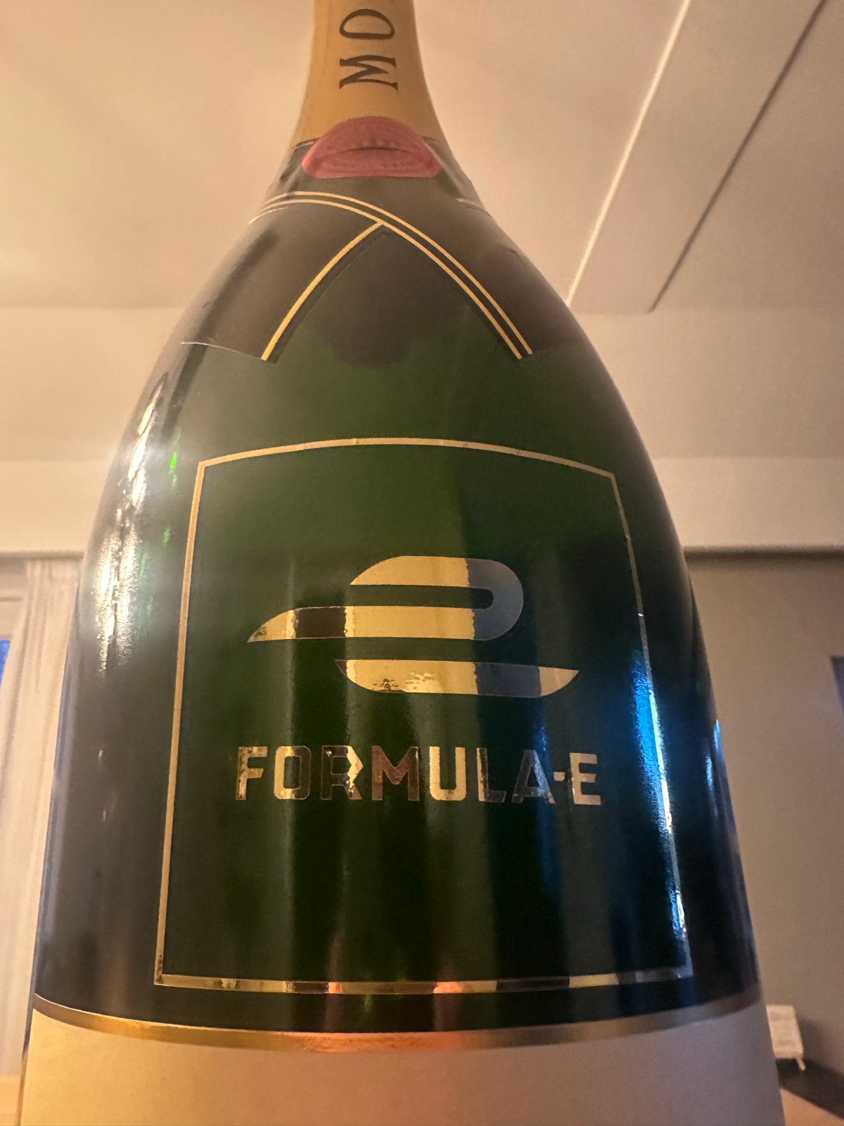 Speciale Moët Chandon dummy fles voor decoratie Formula E, Groen, Ophalen of Verzenden, Zo goed als nieuw, Modern