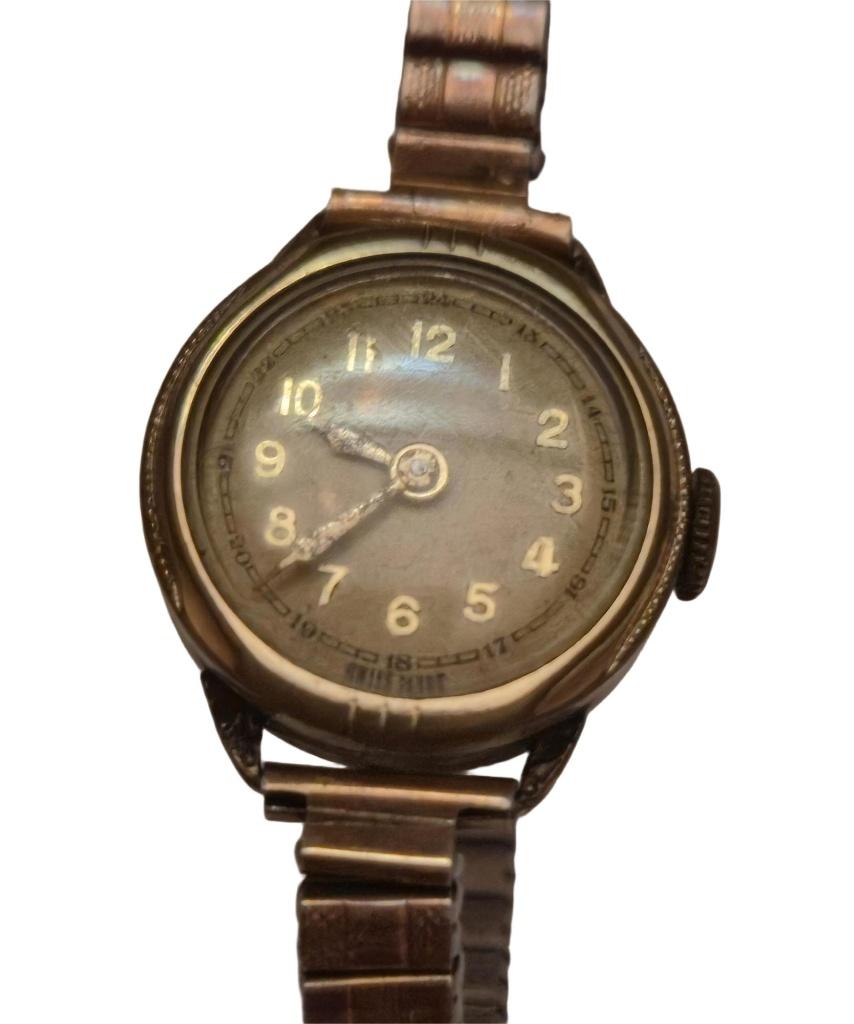 Vintage mechanisch dameshorloge – goudkleurige kast, Overige merken, Staal, Gebruikt, Staal