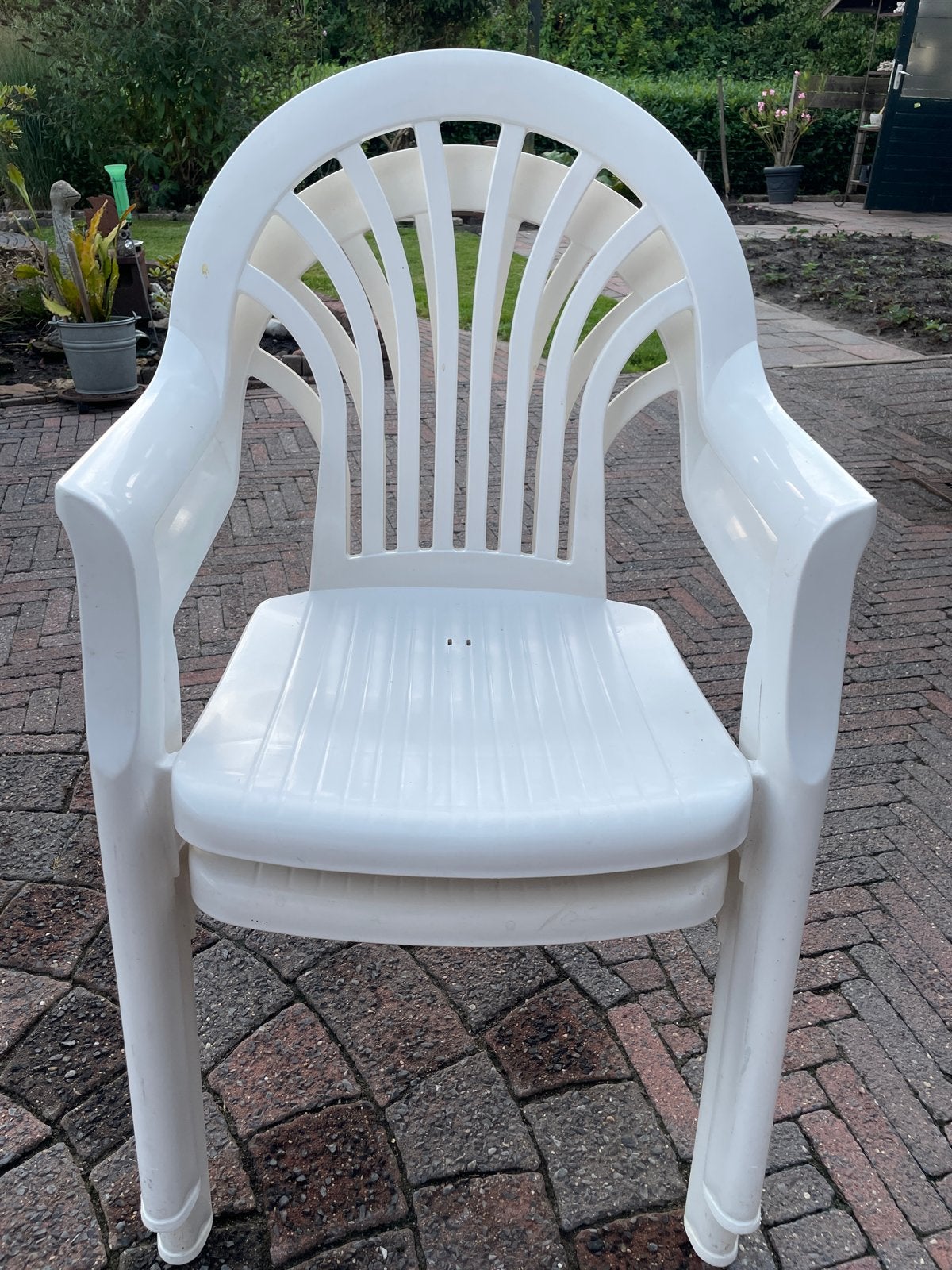 Hartman Windsor Club tuinstoelen, stapelbaar, wit plastic, Ophalen, Gebruikt, Plastic, Stapelbaar