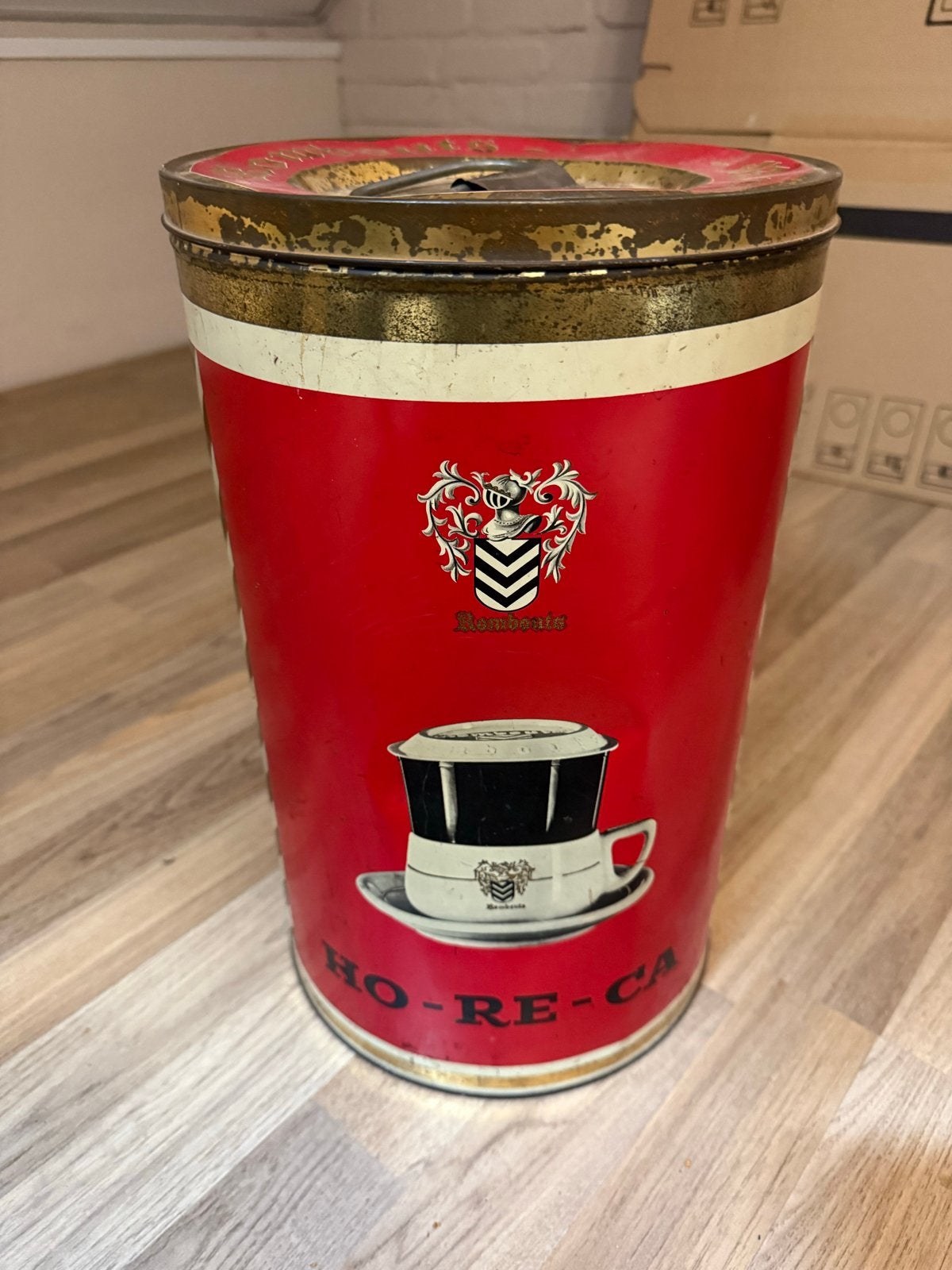 Vintage Oude Rombouts Koffie Blik - Jaren '50/'60, Ophalen of Verzenden, Gebruikt, Koffie, Overige merken