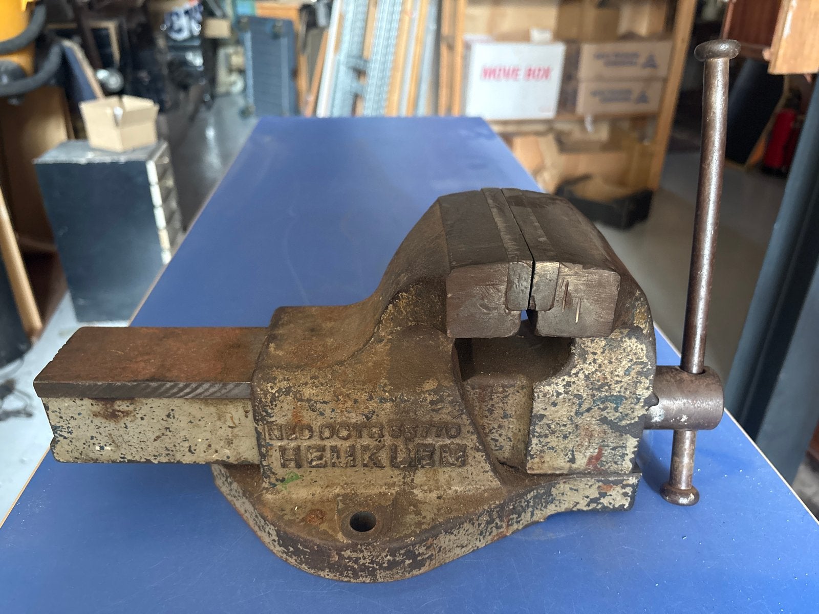 Vintage Hemklem bankschroef, goed werkend, Ophalen of Verzenden
